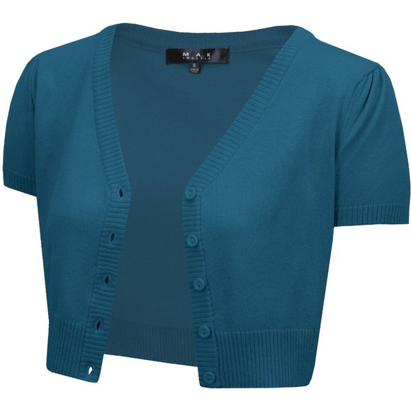 Cropped Bolero Cardigan Sweater Lot of 4 Retro Vintage style mak yemak brand - Picture 4 of 7